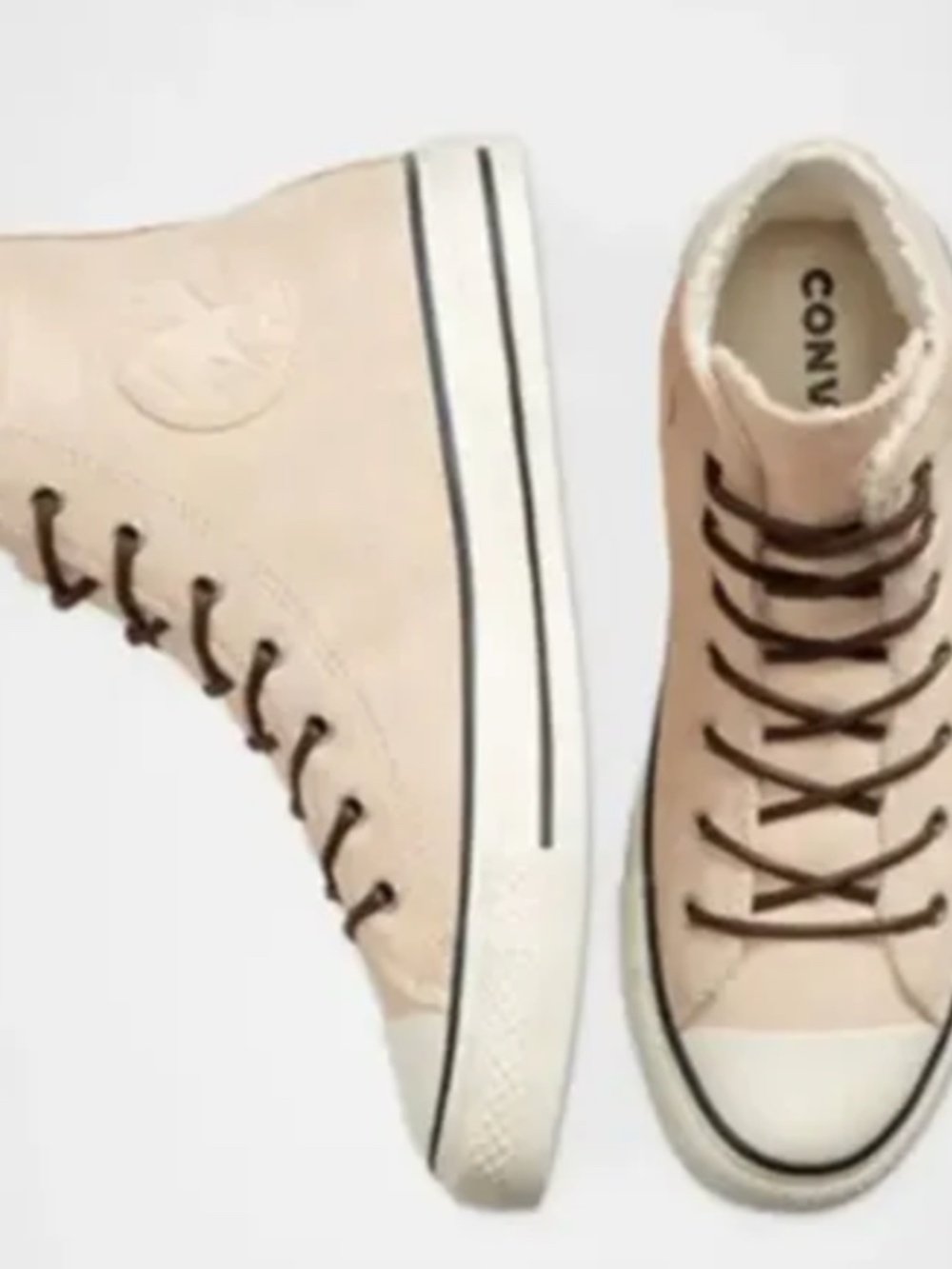 SUEDE Converse with Shearling inside.  FABULOUS!!  W 9.5